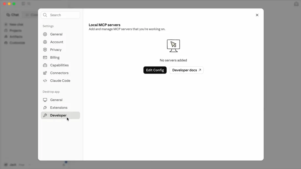 Go to developer setting