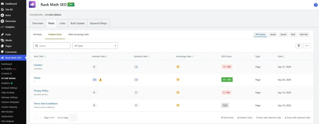 Discovering Internal Linking Issues